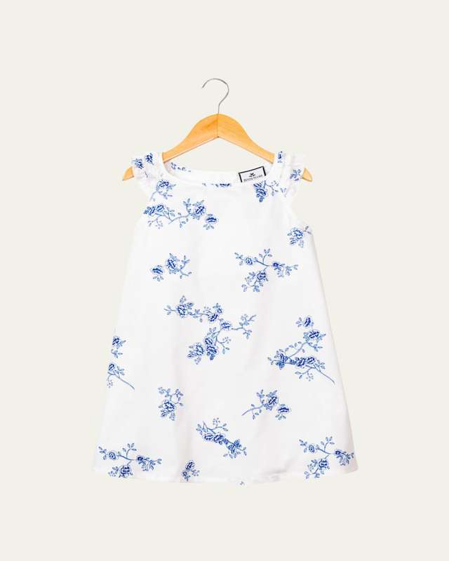 Girl's Amelie Indigo Floral Nightgown, Size 6M-